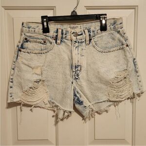 Abercrombie & Fitch Mid Rise Boyfriend Acid Wash Jean Denim Short 4